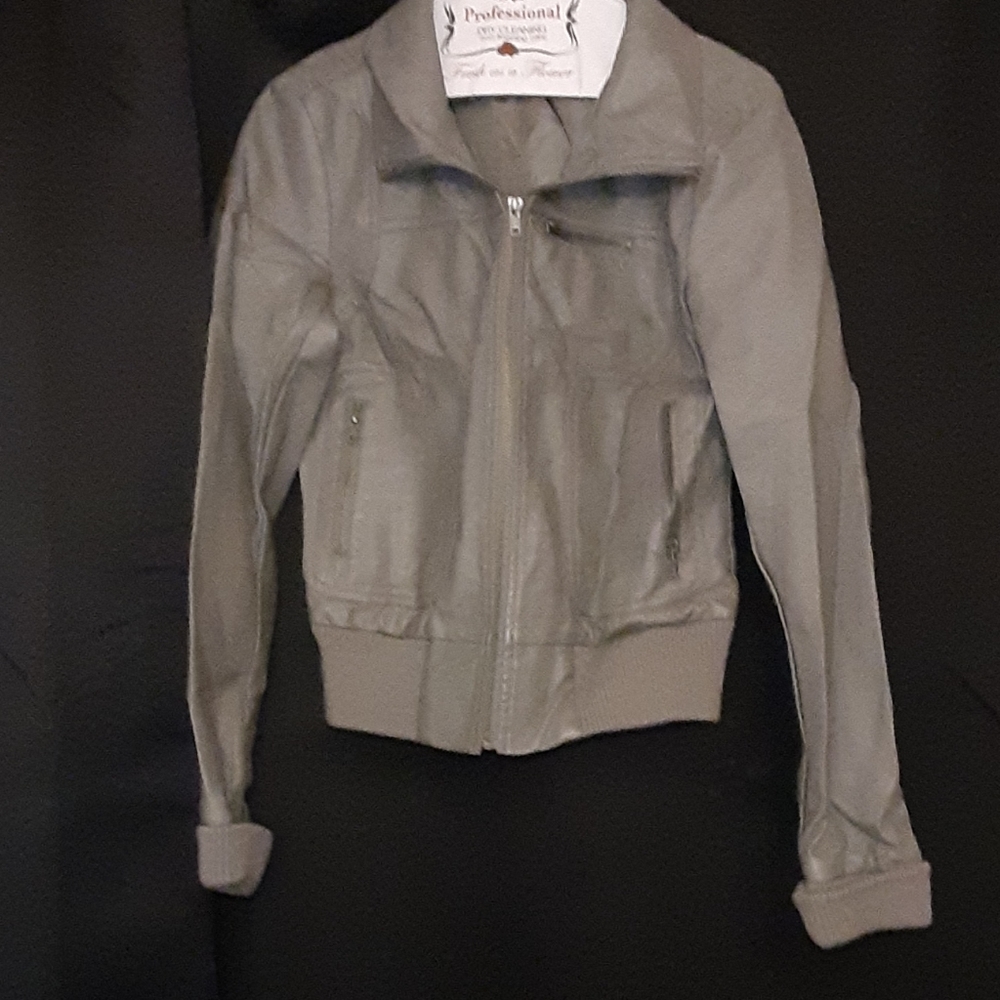 Grey leather jacket